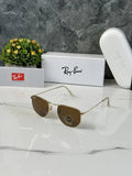 Premium Hexagonal Metal Sunglasses with Gold Frame