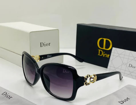 Women’s Premium Black Sunglasses with Gold-Tone Accents